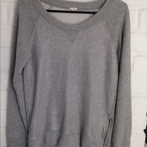 J Crew grey Sparkle Sweater Sweatshirt Sz medium
